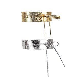 Womens Soft Faux Leather Self Tie Wrap Around Obi Waist Band Cinch Belt 7353